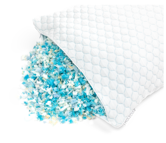 Molecule Copperwell Foam Pillow with the interior foam displayed