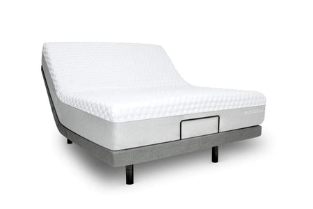 MOLECULE mattress atop adjustable bed base raised