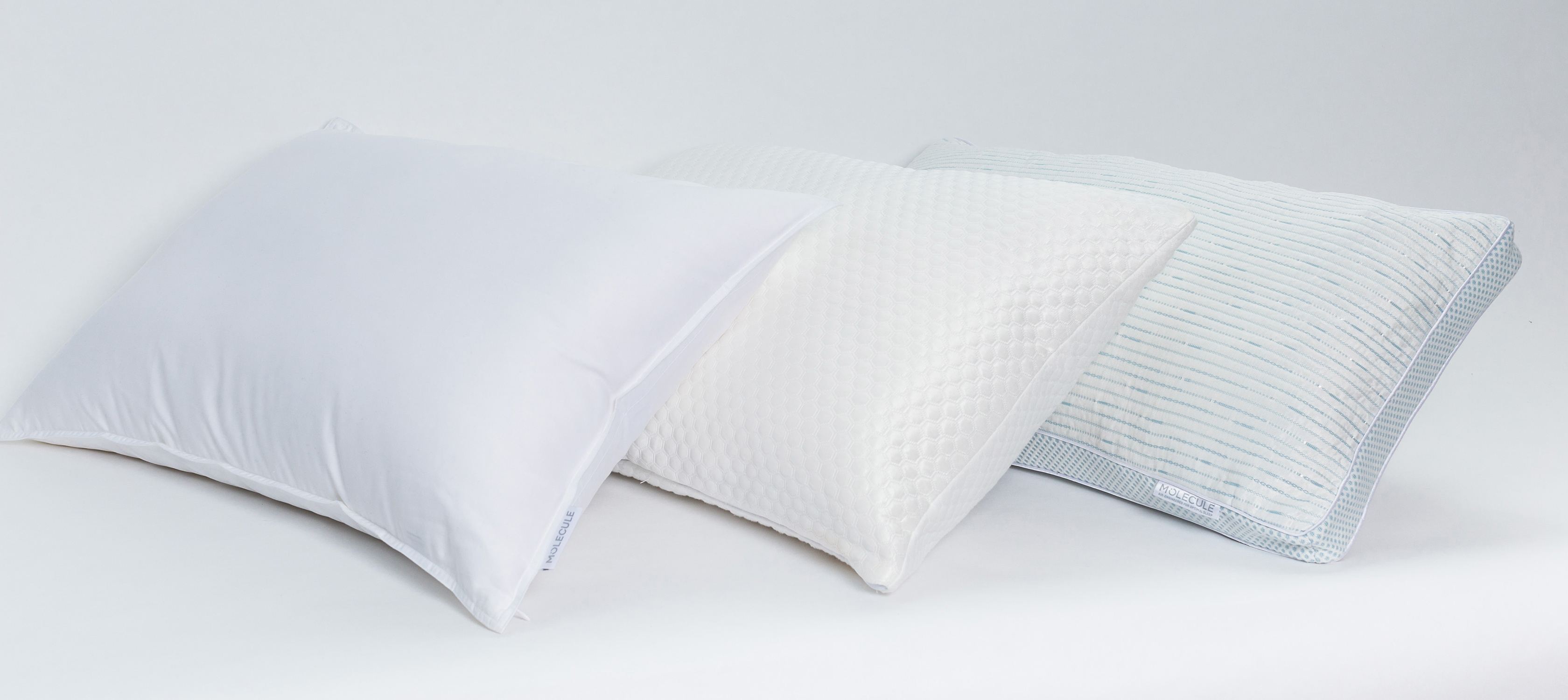 Molecule 2-Pack Gel Memory Foam Pillow Set, White, Standard